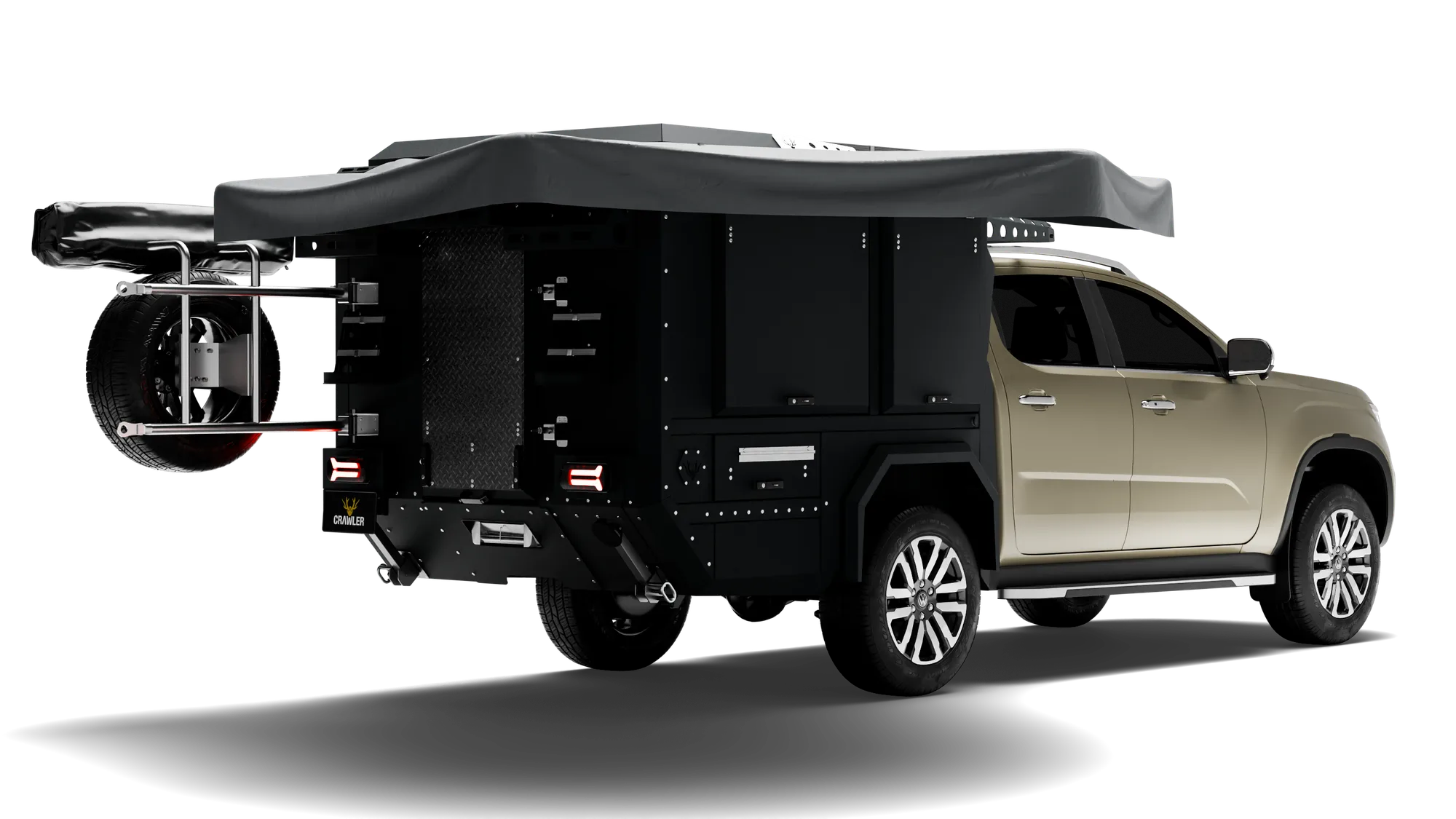 Crawler CMP 190 Volkswagen Amarok — camp setup with the awning open