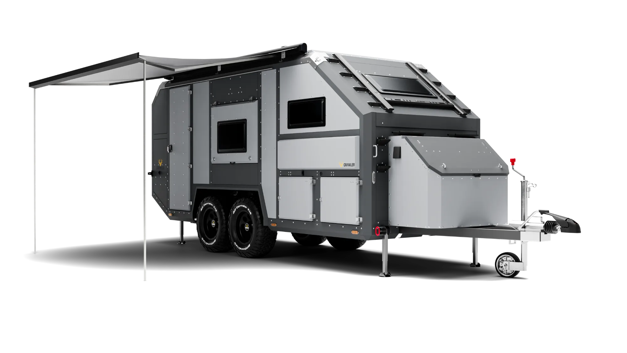 Crawler BATU 535i with the awning open — camp setup